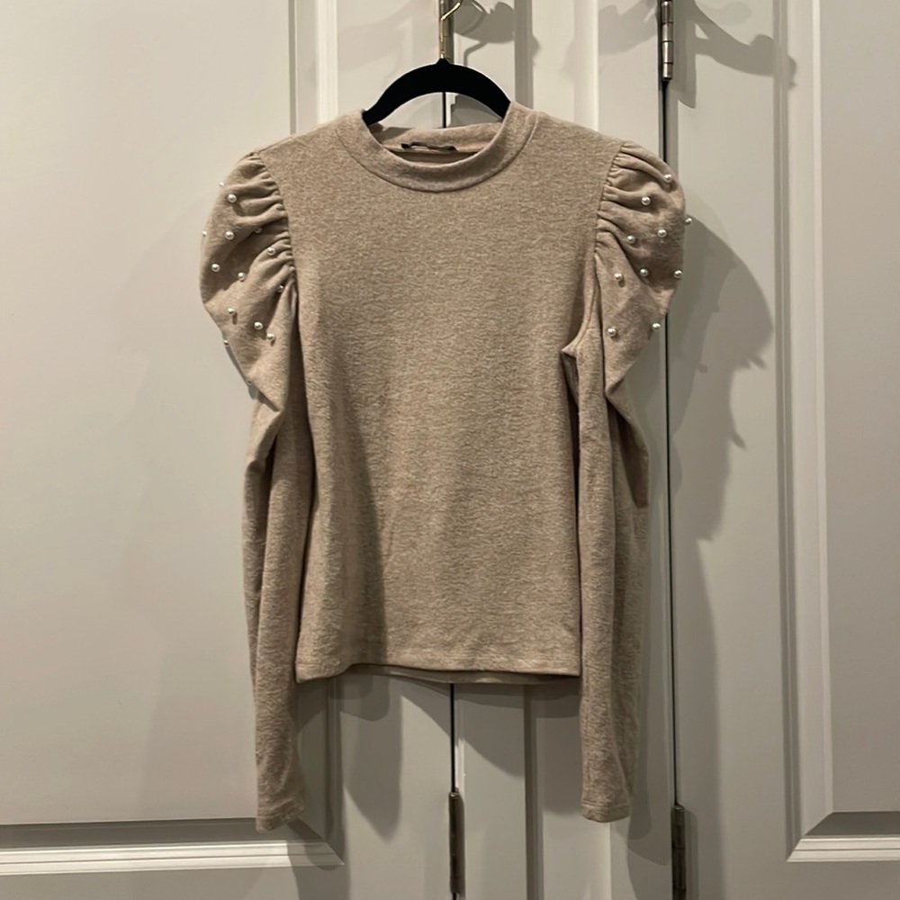 Zara Pearl Detail Sweater Size Small